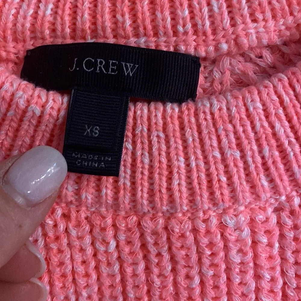 J. Crew Cute Hot Pink Crewneck Sweater with Shoulder Buttons